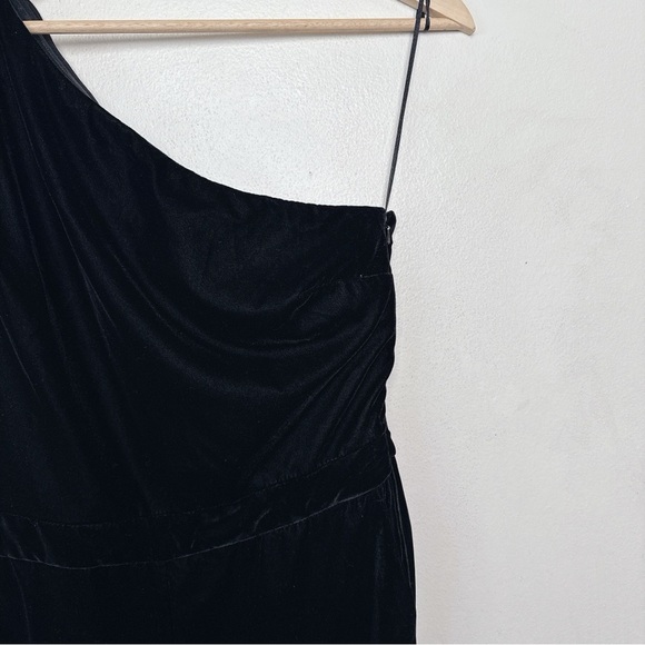 Banana Republic Womens 4 Velvet Bow One Shoulder Maxi Jumpsuit In Black - Picture 5 of 14